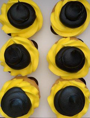 Needed yellow and black themed cupcakes, so these were a special order.