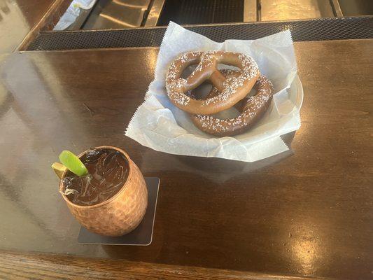 Irish Mule And Jumbo Soft Pretzels