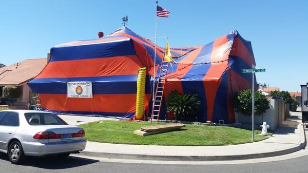 My dad's house under a Newport tent