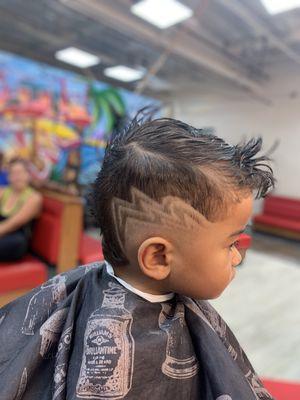 Freestyle design with combover hairstyle