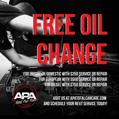 Free oil change promotion