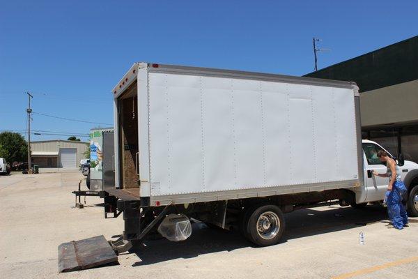 We sprayed this box truck to keep it completely insulated.