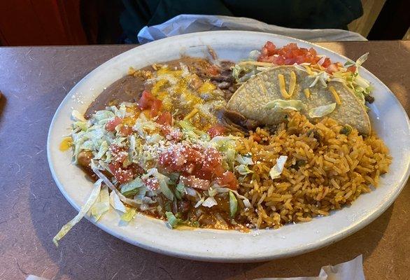 Enchiladas n taco platter