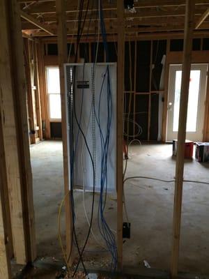 Prewire job in custom home