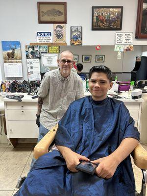 Phil did an awesome job on my Grandson's Bradley's hair.  He has been cutting his hair since he was 2yrs old. He is 16 now.