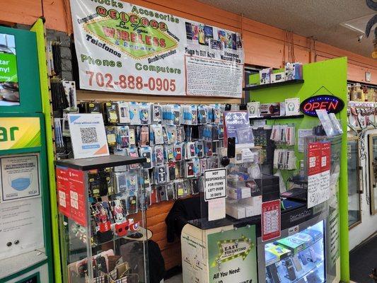 Kiosk doing fast repairs  while  you buy groceries