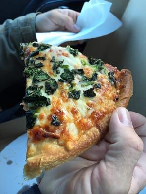 Spinach pizza