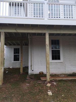 Photo of a cut out window project on the outside.