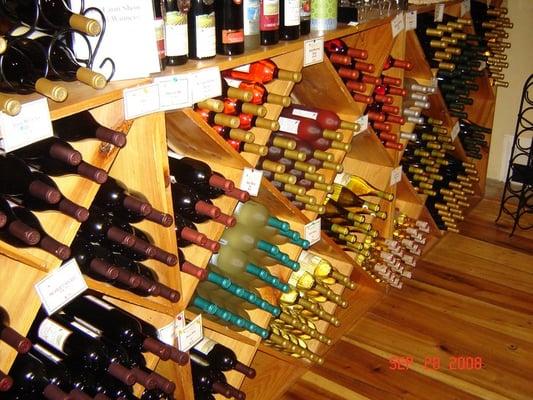 some of the selection of wines & fruit juices