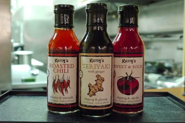 Rany's Kung Pow Roasted Chili with Garlic, Teriyaki with Ginger, and Sweet and Sour sauce available for purchase!