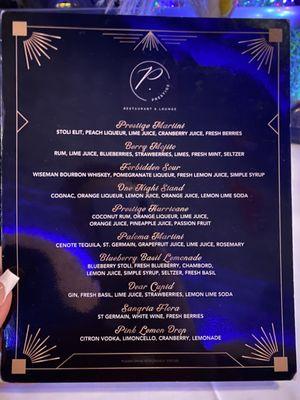 Drink menu