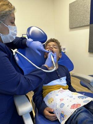 He was terrified but they respected his boundaries and eventually he was open to having his teeth cleaned.