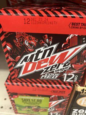 Can't ever find Mt Dew Code Red Zero!  Nice!