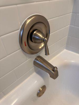 The previous install had the handle sticking out almost 3 inches!  Daniel set things straight.