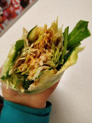 The glorious insides of the avocado spring roll