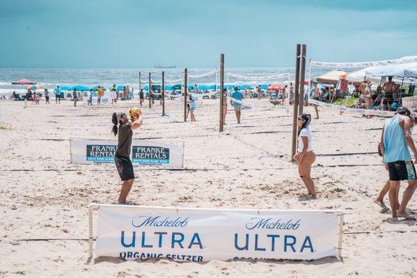 Beachfront volleyball