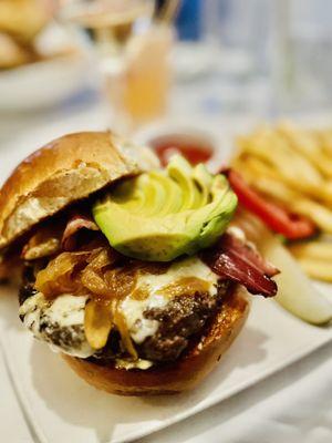 Cask Burger $20 + Avo $4 & Bacon +$3