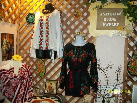 Anatolia's Stone Jewelry now sells beautiful clothing from the Ukraine as well as handmade jewelry,