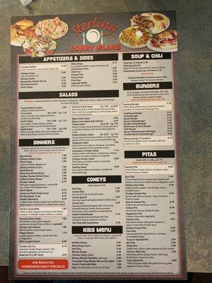 Menu one side