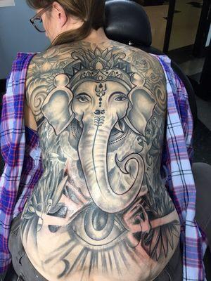 Progression pic on Sara Z.  Custom backpiece by Sevil James :)