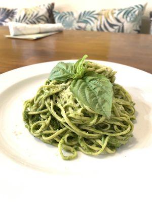 Spaghetti with our signature pesto