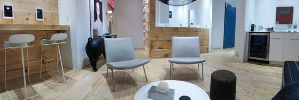 the waiting area at Dental Boutique. gorgeous