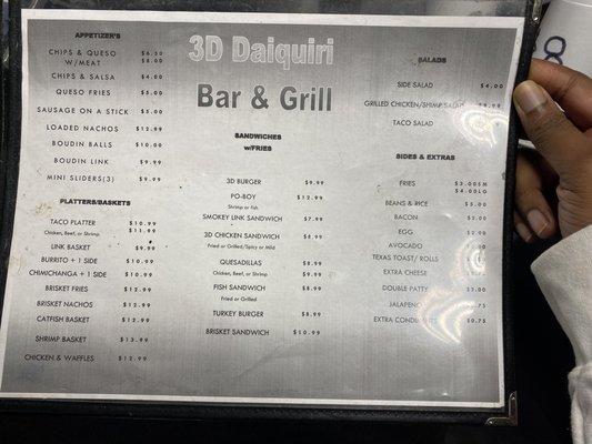 Menu 1/2