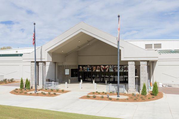 Front of the Pelham Civic Complex & Ice Arena.  Photo by Seth Allen of Seth James Photography.