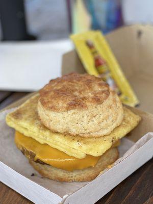 The SEC (sausage, egg, and cheese) biscuit - VEGAN