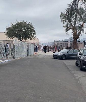 Closed two gates, and students are now jumping over them.