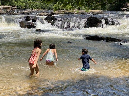 playing in the water