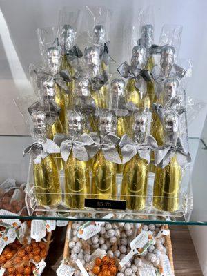 Chocolate champagne bottles