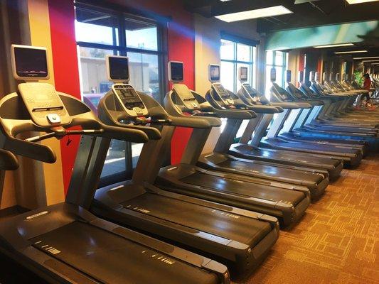 Cardio equipment with individual televisions.