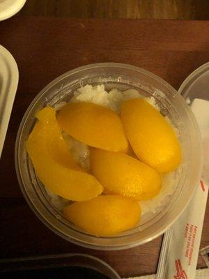 Peaches with sticky rice