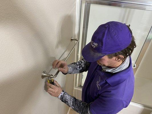 Towel bar installation