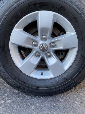 After- Dodge Ram wheel and tire