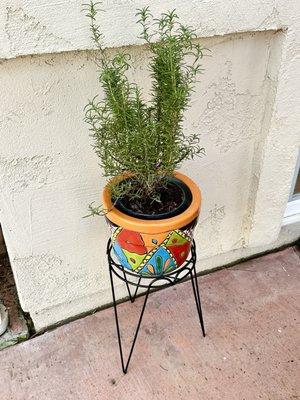 I refinished this metal planter stand !