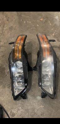 Before and after headlight restoration