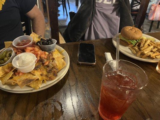 Nachos (small size) and beyond burger