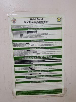 Halal Food certificate