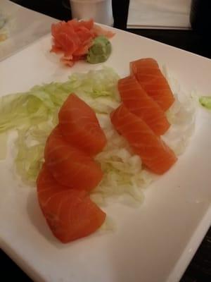 Salmon sashimi (not so fresh)