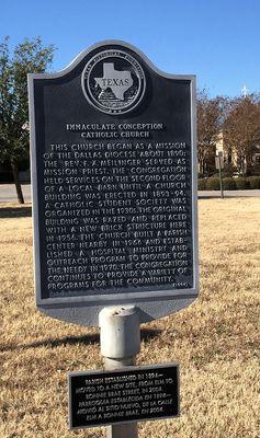 Church history plaque