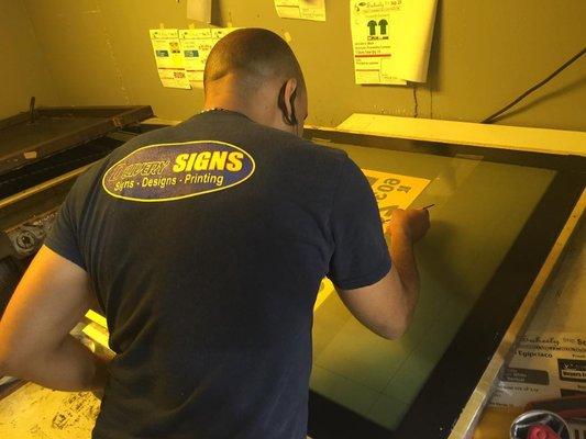 exposing the screens! for screen printing process