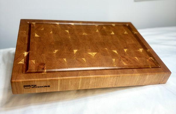 Butcher block cutting board in cherry