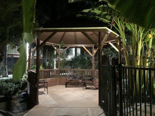 Gazebo area and spa attached.