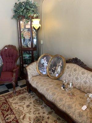 Antique sofa and chairs.