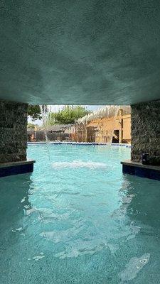 Inside the grotto with waterfall!