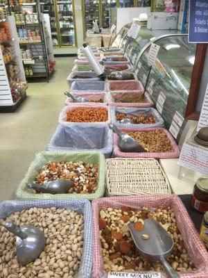 Large selection of nuts..