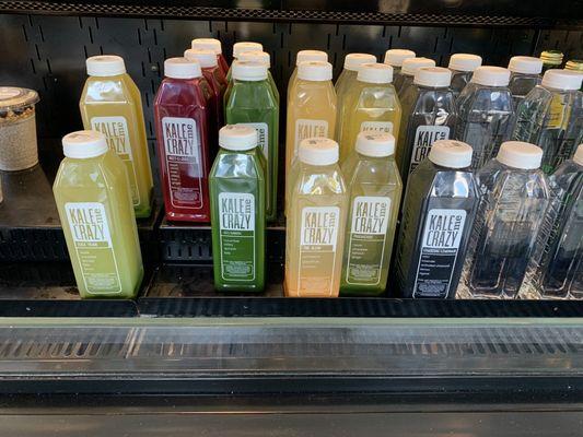 Fresh made juices - ready to grab and go.