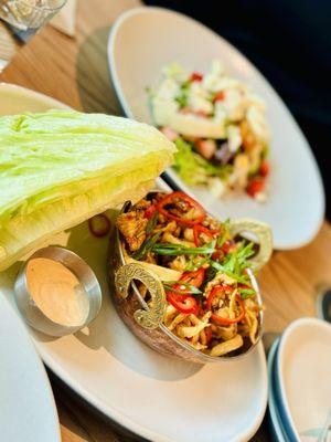 Szechuan chicken lettuce wraps